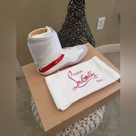 Christain Louboutin MY K.O. Veau Vel/Calf/Mesh Hi-Top/Boot in size 42 - Picture 3 of 8